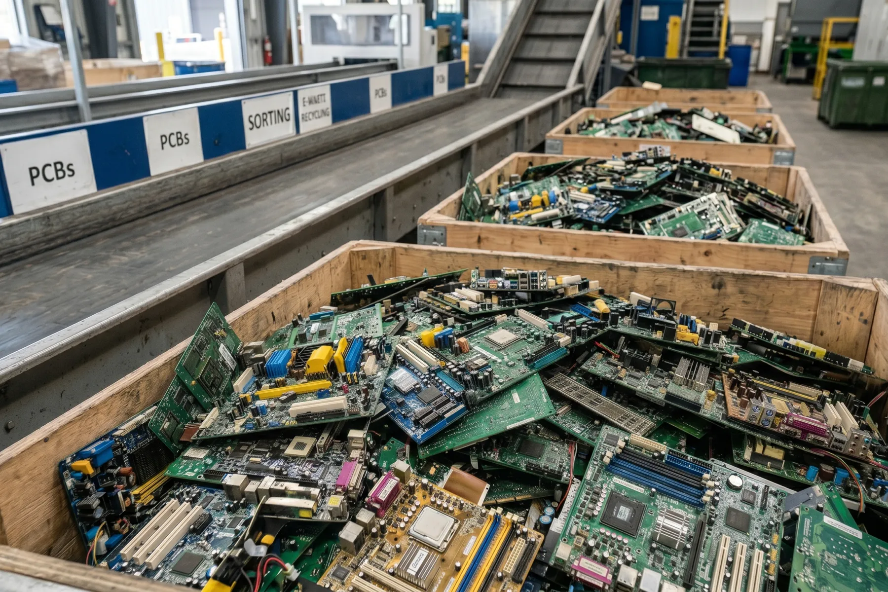 PCB sorting line at intake